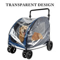 New pet stroller, large dog cart, pet trolley, small dog folding stroller, raincoat windshield rain cover