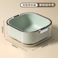 Double-layer vegetable basin suit drain basket kitchen for home plastic fruit washing tray living room coffee table new arrival vegetable basket