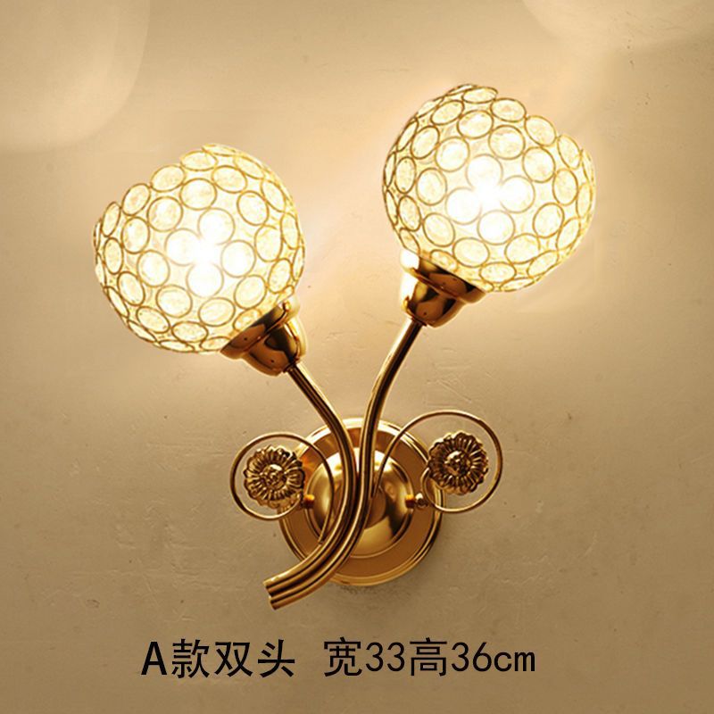 Nordic wall lamp bedroom bedside lamp postmodern crystal creative aisle lamp corridor staircase living room background wall lamp