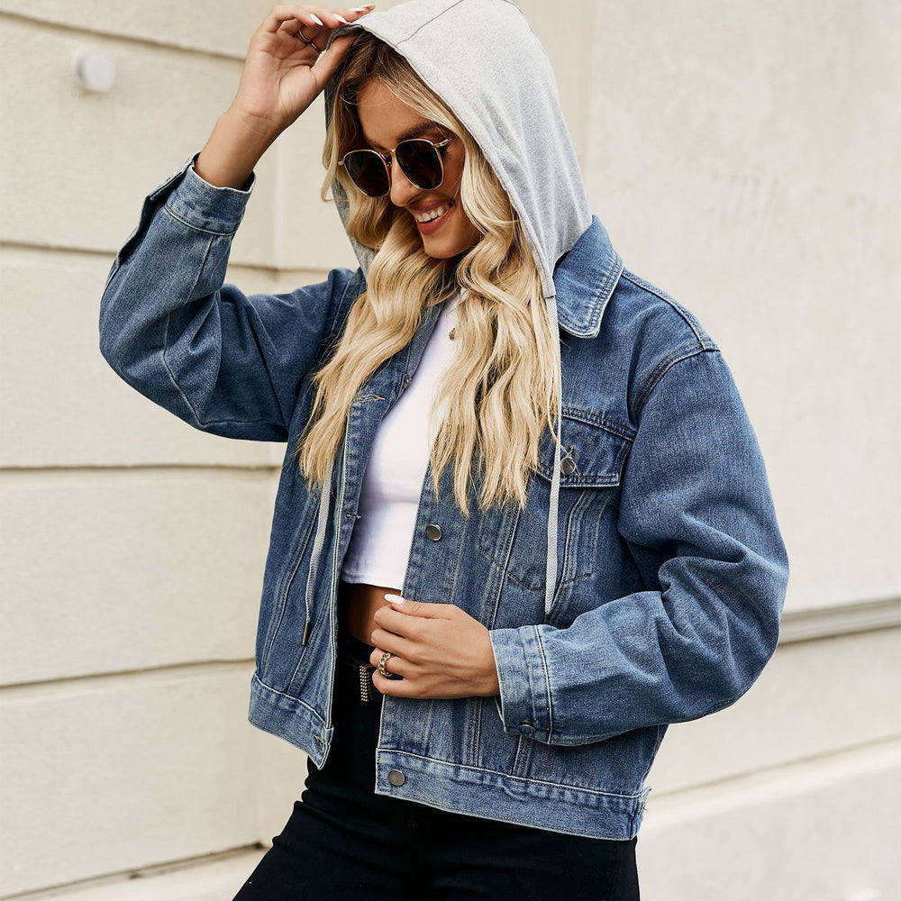 Fashionexport cross-border women's clothing  new arrival silm washed short denim jacket outweartops trendy
