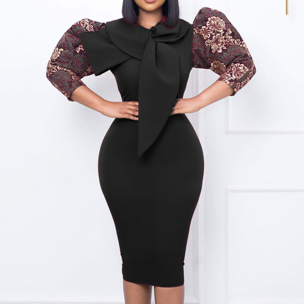 D294 european and american clothing  cross-border new autumn plus size elegant fashion bodycon dress - high-quality export dress