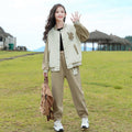Girls' activewear set - spring/autumn  new collection - stylish and trendy baseball jacket & sweatshirt two-piece set for mid-to-large children