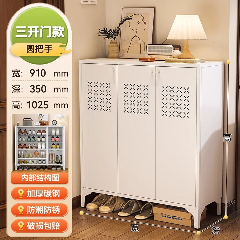 Steel for home shoe cabinet door all-in-one cabinet outside corridor entrance entrance iron storage cabinet all-in-one wall storage cabinet