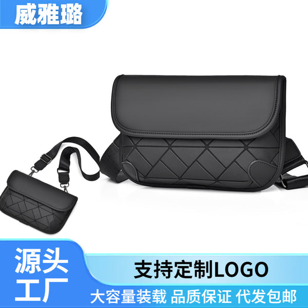 New Internet celebrity rhombus men's bag messenger bag premium shoulder bag Korean version diagonal cross mobile phone bag men's bag outdoor satchel