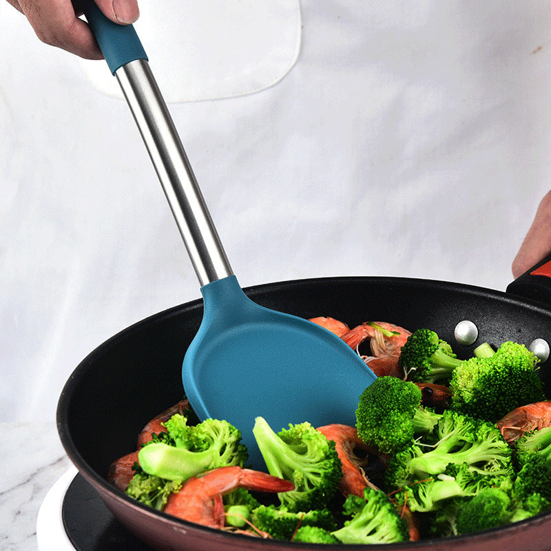 Food grade silicone spatula set High temperature resistant non-stick pan Special spatula Silicone kitchen utensils Spoon Leaky spatula Colander