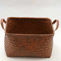 American retro high-end faux rattan storage basket - snack, toy, laundry, and general storage - woven basket, picnic basket