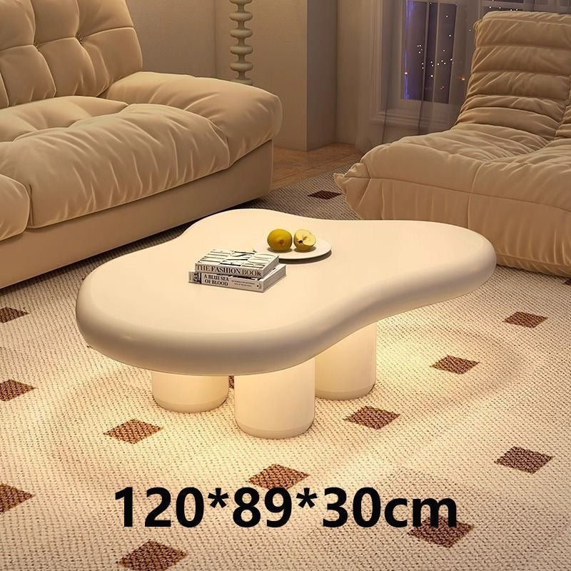 Living room for home cloud coffee table bedroom casual cream style round table study light luxury coffee table artificial board casual modern