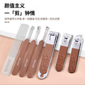 Cartoon stainless steel angled edge nail clipper set - 7 piece manicure & pedicure tool kit