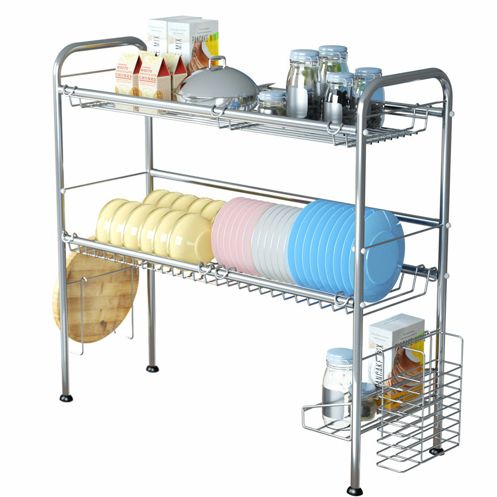 Stainless steel dish rack Drain rack Multifunctional kitchen rack Single layer sink Dish rack Storage rack Wholesale