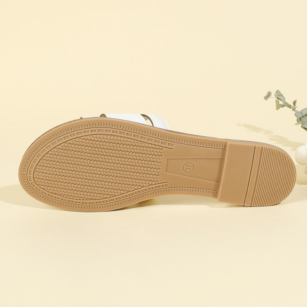Exportsummer sandals slippers slip-on leather pulp bottom voltage pattern electric embroidery women's shoes