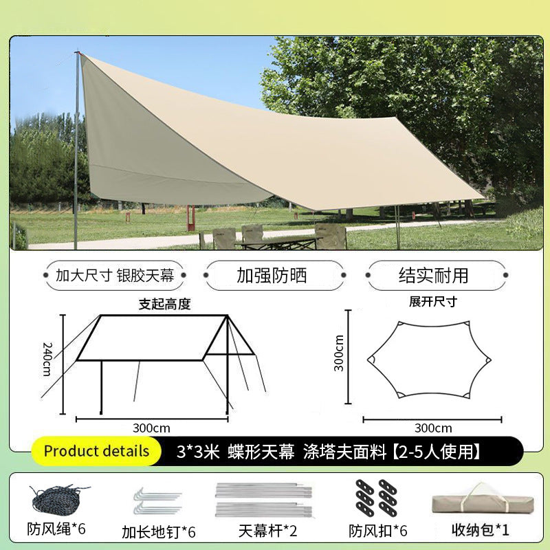 Outdoor canopy vinyl thickened and enlarged octagonal camping style tent picnic camp rainproof and sunproof portable awning