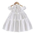 White girls' dress - new summer korean style floral embroidery princess dress - stylish baby dress