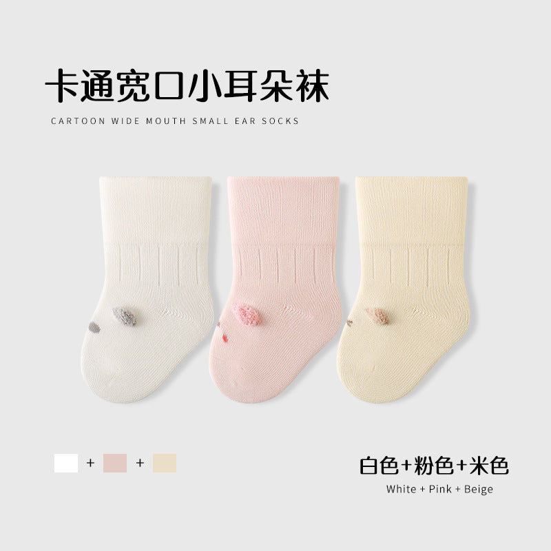 Baby elephant baby socks autumn combed cotton breathable kidsknee socks candy color class a antibacterial infant socks