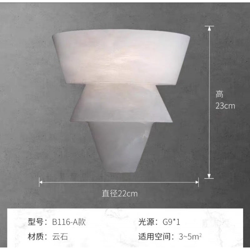 Spanish natural marble wall lamp - ideal for hotel, villa, background wall, entryway, stairwell, hallway, bedroom, and bedside decor
