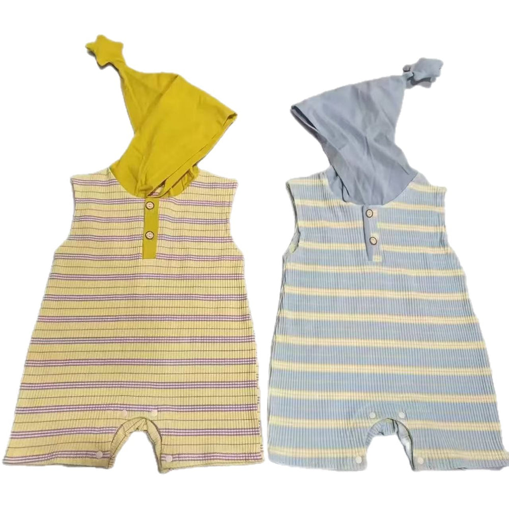Summer lightweight breathable cute romper baby sleeveless unisex bodysuit cartoon onesie summer outfit