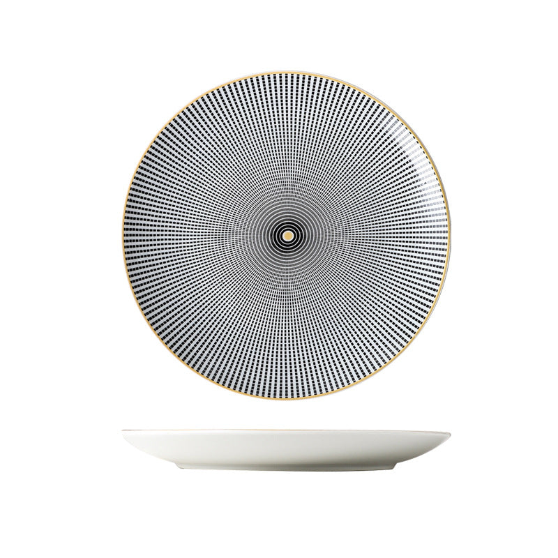 Nordic ceramic dinnerware - minimalist creative western dinner plate, pasta plate, striped western dessert plate, personalized dinner plate - wholesale