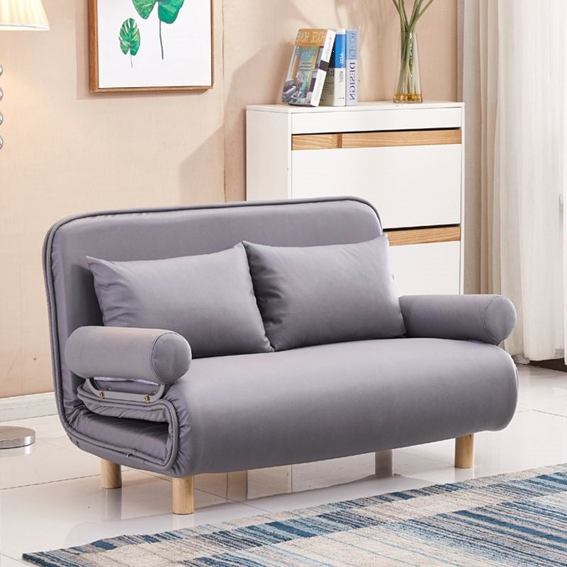Foldable and detachable washable small apartment living room minimalist modern double/single multifunctional cat paw leather sofa bed - free shipping
