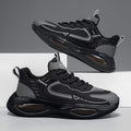 Air cushion men's shoes 2026 spring new sports trendy leather running shoes black warrior waterproof casual student trendy shoes