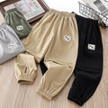 Boys' summer lightweight ice silk pants - quick-dry, mid-to-large size, casual sports trousers with elastic cuffs - mosquito-proof