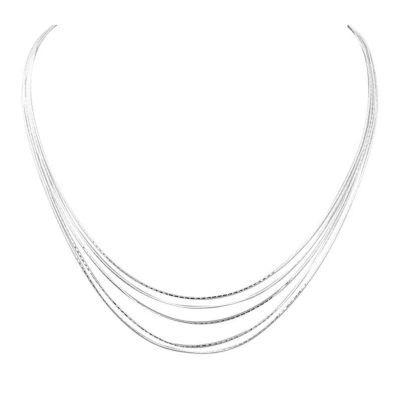Multi-layered tassel snake bone chain jewelry metal necklace for women french cold style necklace accessible luxury accessories clavicle