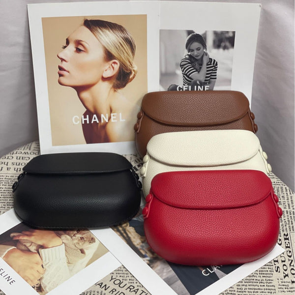 Spot lychee pattern retro saddle bag 2025 new pressure shell mini messenger bag simple versatile mobile phone shoulder bag