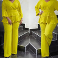 new european and american style african women's chiffon t-shirt + pants two-piece set -  &  cross-border e-commerce