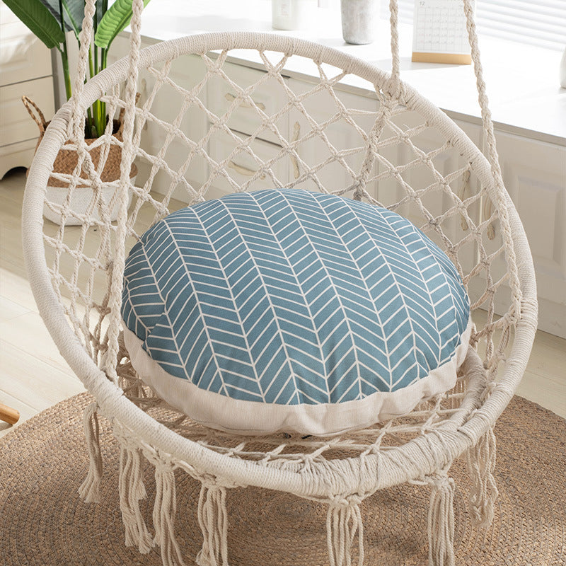 Japanese style hanging chair back cushion all-in-one thickened linen round lazy cushion bay window cushion floor tatami mat