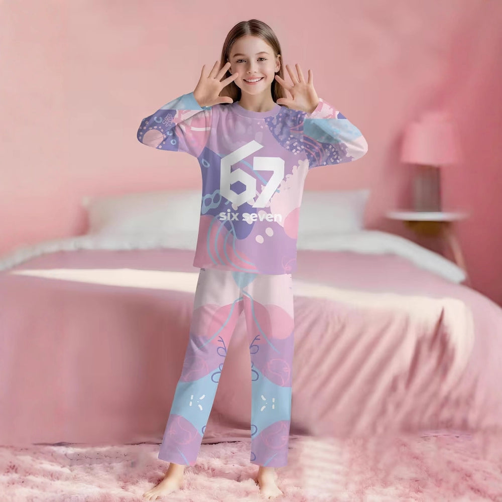 Pajamaslong sleevespantssuit cross-border hot-selling 67 elements wholesale girl spring autum home clothes outweargirl