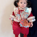 Winternew arrival winter clothing new year jumpsuit baby new year greetings suit outing khaki heroine treasure wedding banquet clothes thick