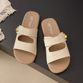 Women's summer slides 2025 new flat retro casual versatile one-strap sandals fashionable trendy niche design