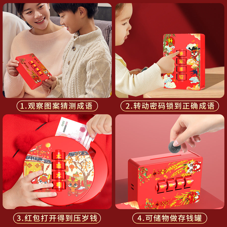 [half price big sale] password red envelope gift box spring festival lunar new year horse year new year money three-dimensional lucky money puzzle piggy bank