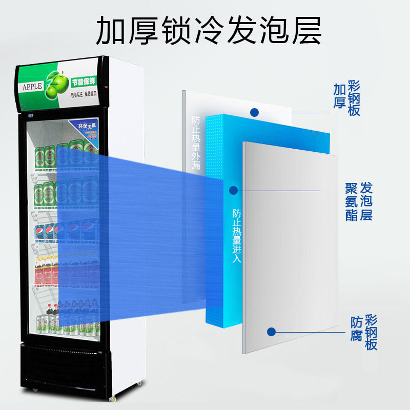 Beer and beverage cabinet, commercial refrigerated display cabinet, vegetable and fruit vertical fresh-keeping cabinet, convenience store single, double and three-door freezer