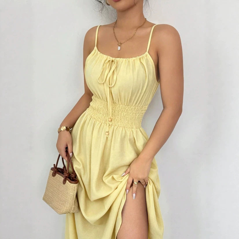 summer european and american cross-border beach french vacation style camisole dress