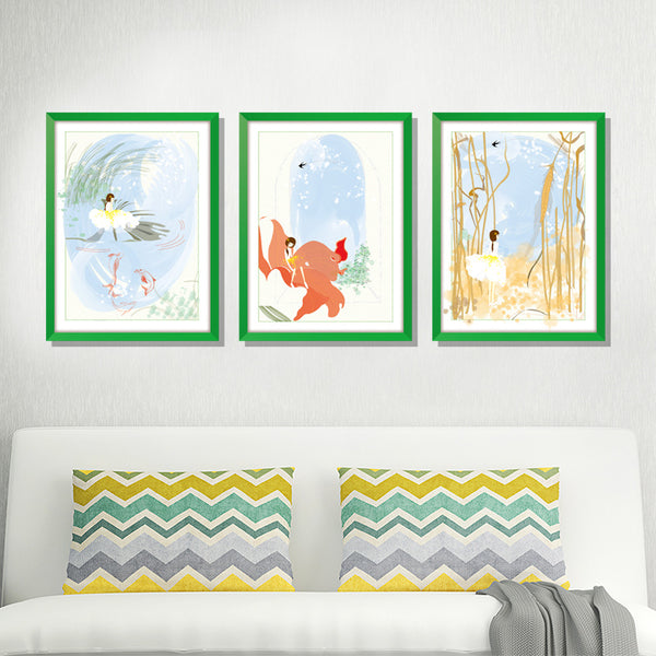 Wall sticker new 3D photo frame thumb girl wall sticker bedroom living room sofa wall decoration wall sticker XL8319