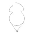 Wholesale heart necklaces: versatile european & american style jewelry, hollow-carved, diamond-accented, multi-layered alloy choker necklace - trendy ins style