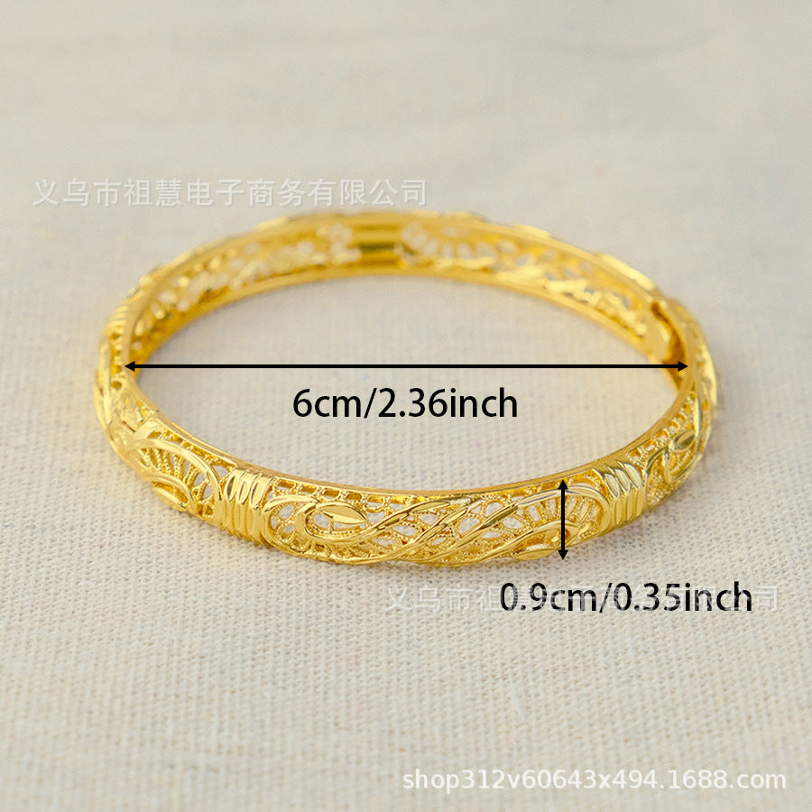 Middle eastern dubai gold women's bangle bridal wedding ethiopian bracelet african bangle arabian jewelry