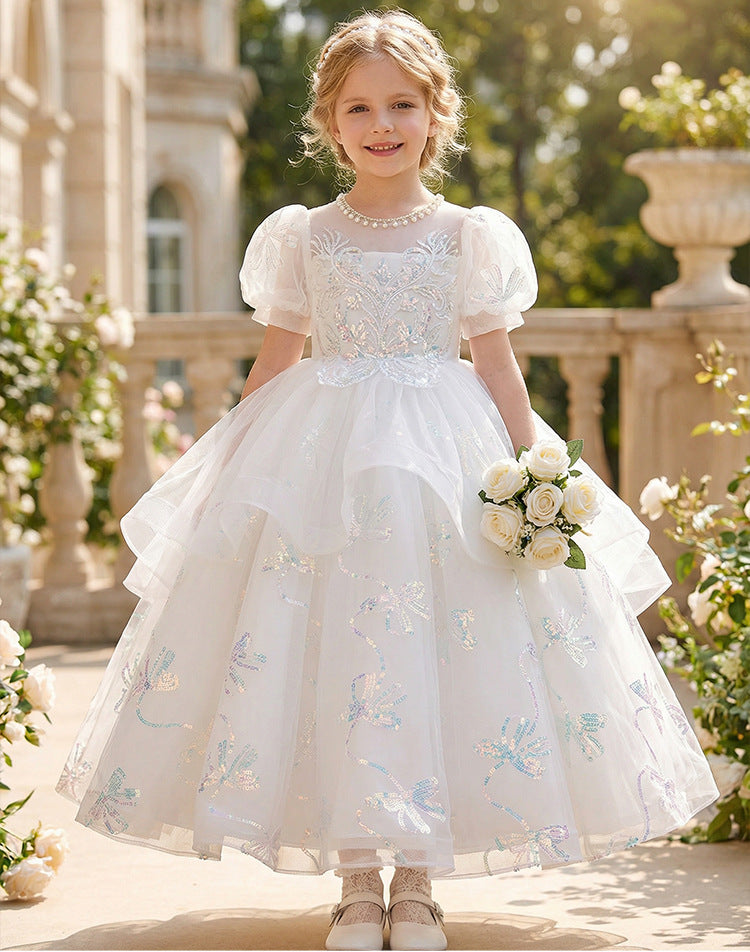 New  girls' formal dresses: high-end hostess outfits, performance dresses, wedding flower girl dresses, princess dresses for little girls