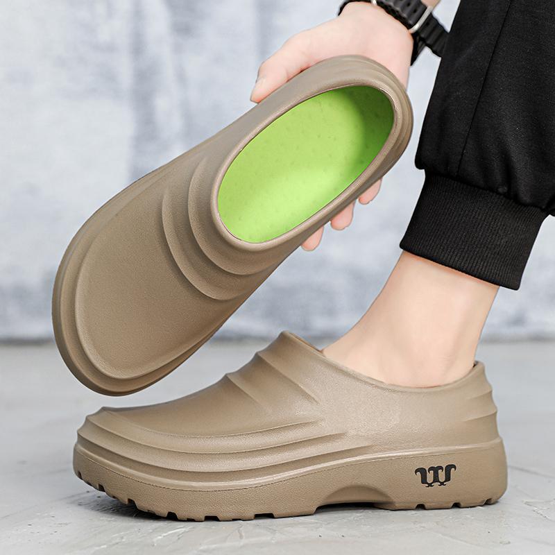 Summer 2025  new large size casual simple chef shoes work shoes men's rain shoes manufacturers send one piece