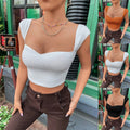european and american women's clothing cross-border new arrival: trendy, slim-fit square neck sleeveless crop top tank top