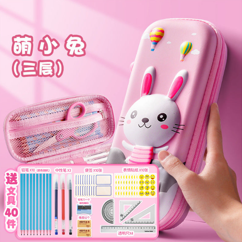 Kapibara ins wind niche pencil bag large capacity dirt-resistant primary school students high-value stationery box  stationery bag