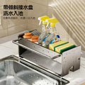 Kitchen sink dishcloth drain rack - multifunctional organizer for sink area, holds sponges, scrubbers, and dish soap