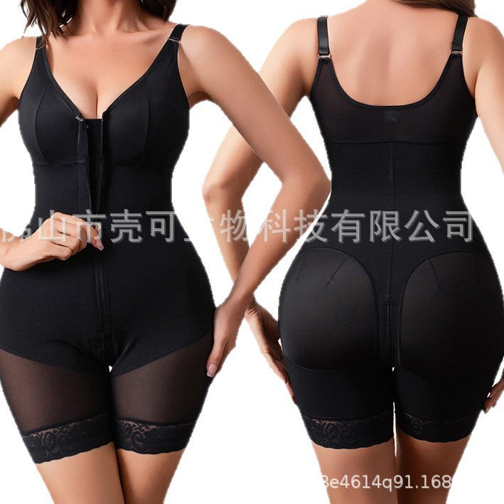 European and american style women's bodysuit shapewear - powerful tummy control, waist cincher, butt lifter, body shaping, seamless mesh corset