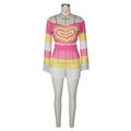 European and american style spring/summer fashion hand-crocheted heart knit multi-color slim-fit bodycon skirt two-piece set