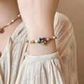 Colorful beaded dopamine bracelet for besties - floral pearl bracelet, chic & exquisite, 2025 new arrival