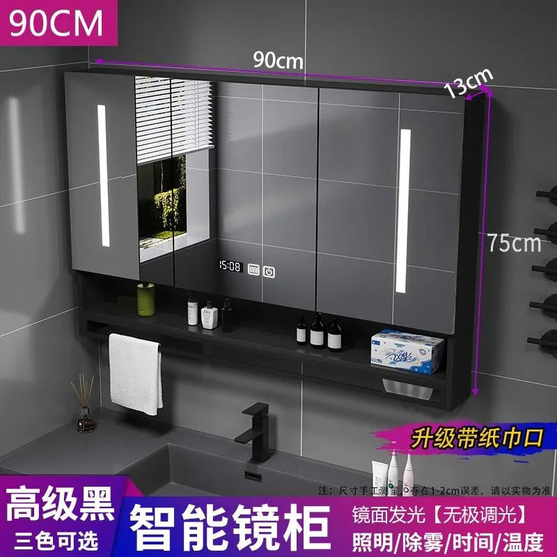 [Consultation and installation] Smart bathroom mirror cabinet is separately wall-mounted with lamp defogging bathroom dressing mirror is simple