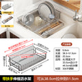 Retractable kitchen 304 stainless steel sink drain basket drain rack basin in basin wash basin sink dish rack