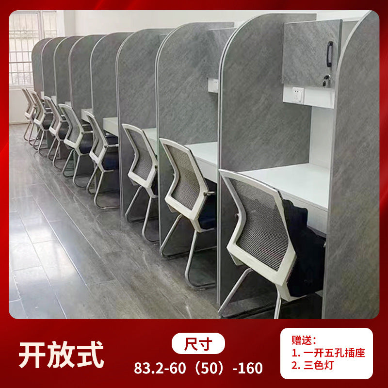 Study table, self-study room, immersive solid wood particle board, balcony corner partition table and chair, for home postgraduate entrance examination student desk