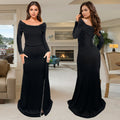 C7283 cross-border   fashion women's elegant slit-midriff evening gown dress