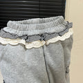 Girls' autumn/winter three-layer quilted thickened casual pants, baby sweatpants, children's warm cotton pants, trendy pants, kids' clothing