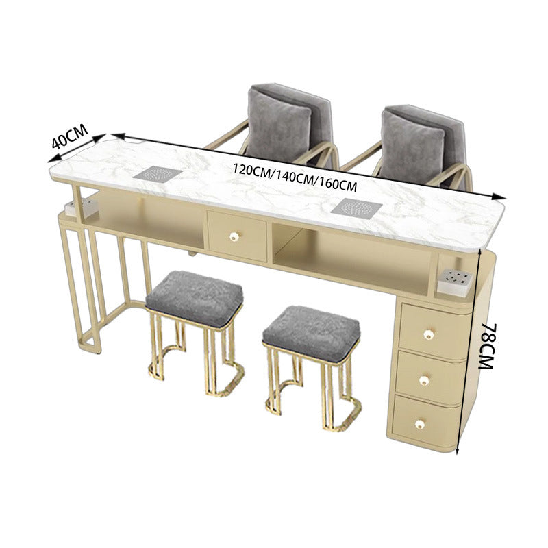 Nail art light luxury vacuum cleaner table single multi-function marble suit nail salon popular double table chair chair